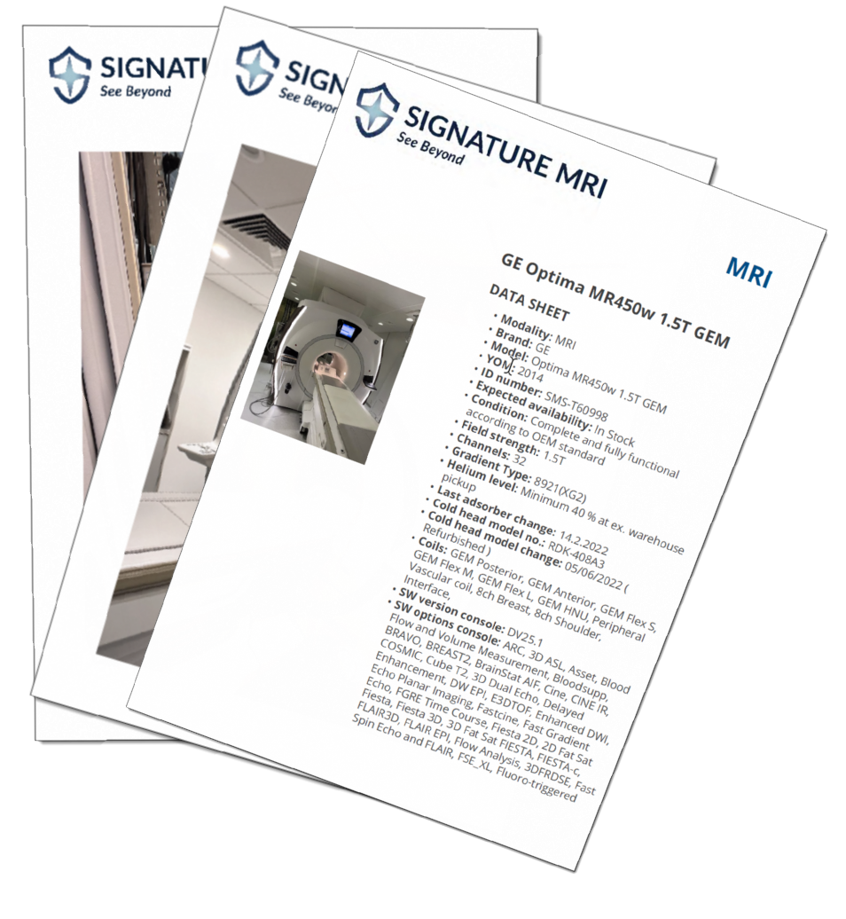 GE Optima 1.5t MRI Datasheet Image